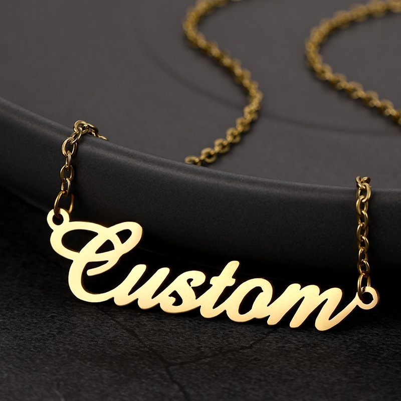Classic Name Necklace Close-up of script font